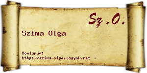 Szima Olga névjegykártya
